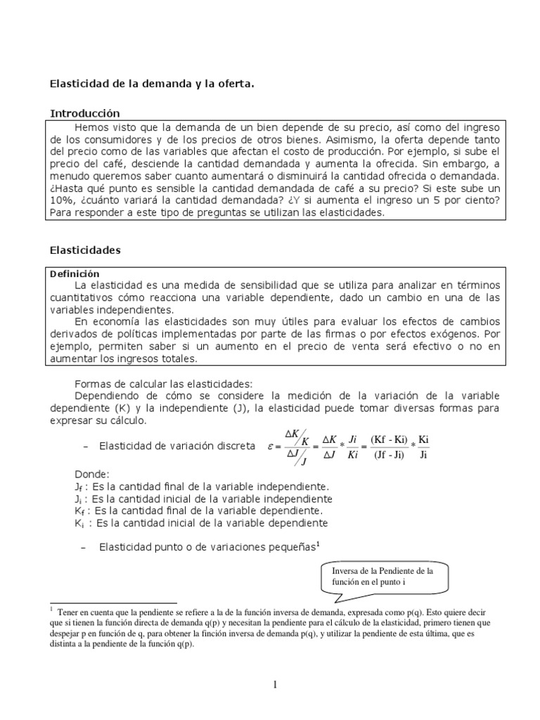 Elasticidad de La Demanda y de La Oferta | PDF | Elasticidad (economía ...
