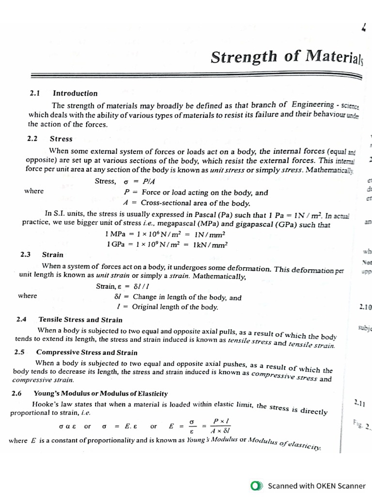 Strength of Materials Notes PDF