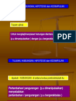 Tujuan, Hubungan, Hipotesis, Pola (JADUAL)