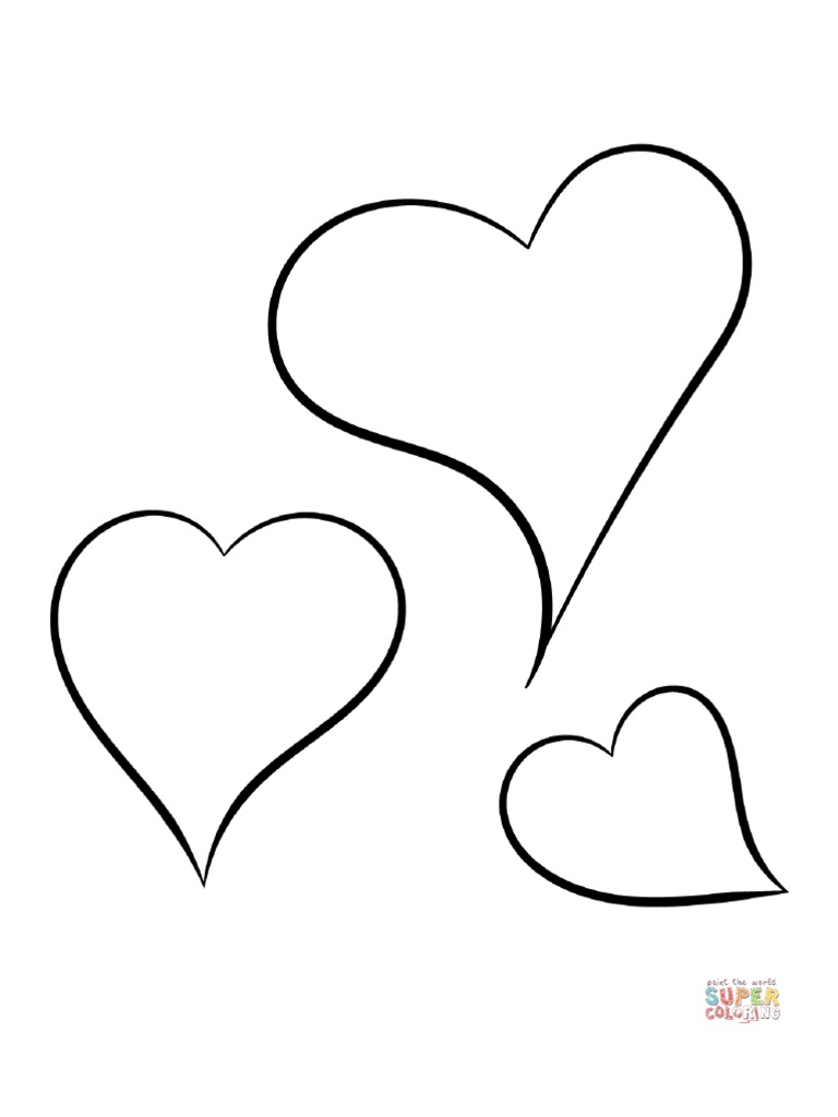 Dibujo de Corazones para Colorear - Dibujos para Colorear Imprimir