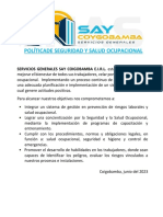 Políticade Seguridad y Salud Ocupacional