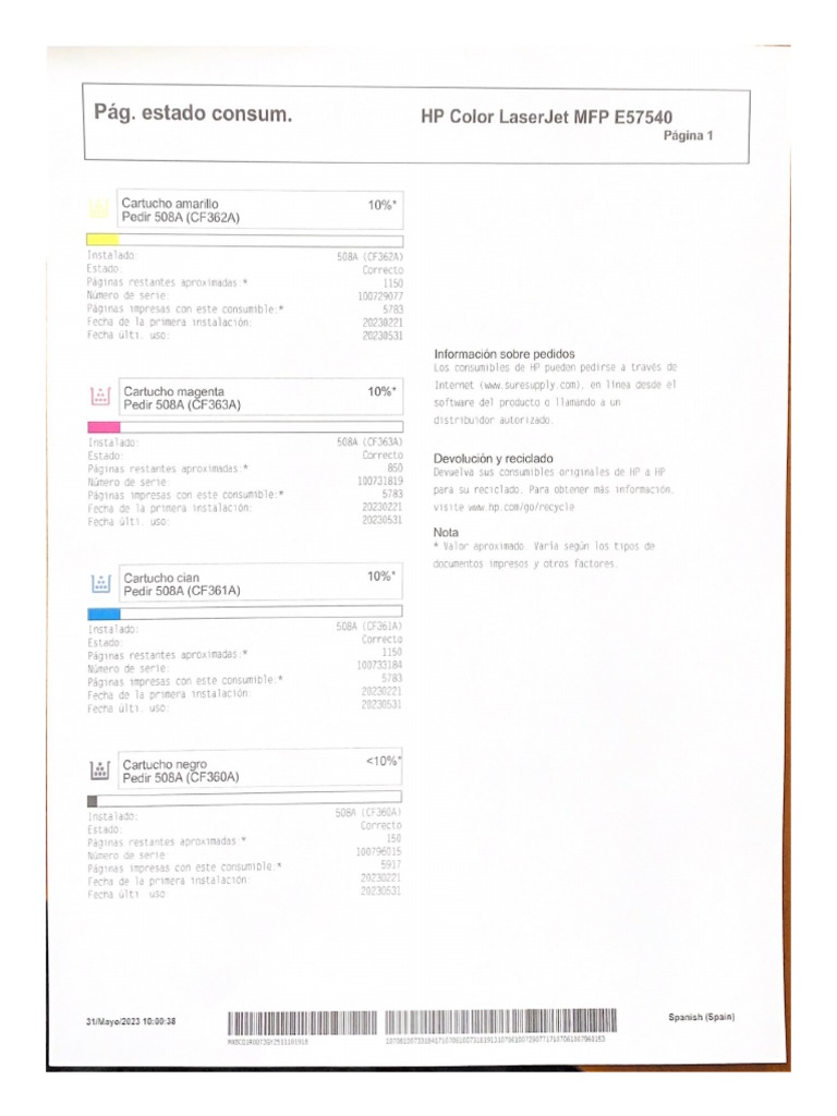 HP Color LaserJet MFP E57540 PDF