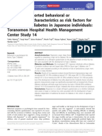 Simple Self-Reported Behavioral Orpsychological Characteristics As Risk Factors Forfuture Type 2 Diabetes in Japanese Individualstoranomon Hospital Health ManagementCenter Study 14