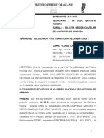 Anotacion de Demanda Via Medida Cautelar Juana Flores Carmelo - Otorgamiento de Escritura Publica