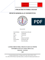 Laporan Praktikum Hukum Kekekalan Momentum