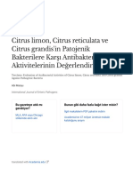 Evaluation of Antibacterial Activities of Citrus Limon Citrus Reticulata and Citrus Grandis Against Pathogenic Bacteria - TR