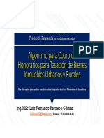 2.2 Algoritmo para Cobro de Honorarios Por Tasación de Inmuebles Urbanos