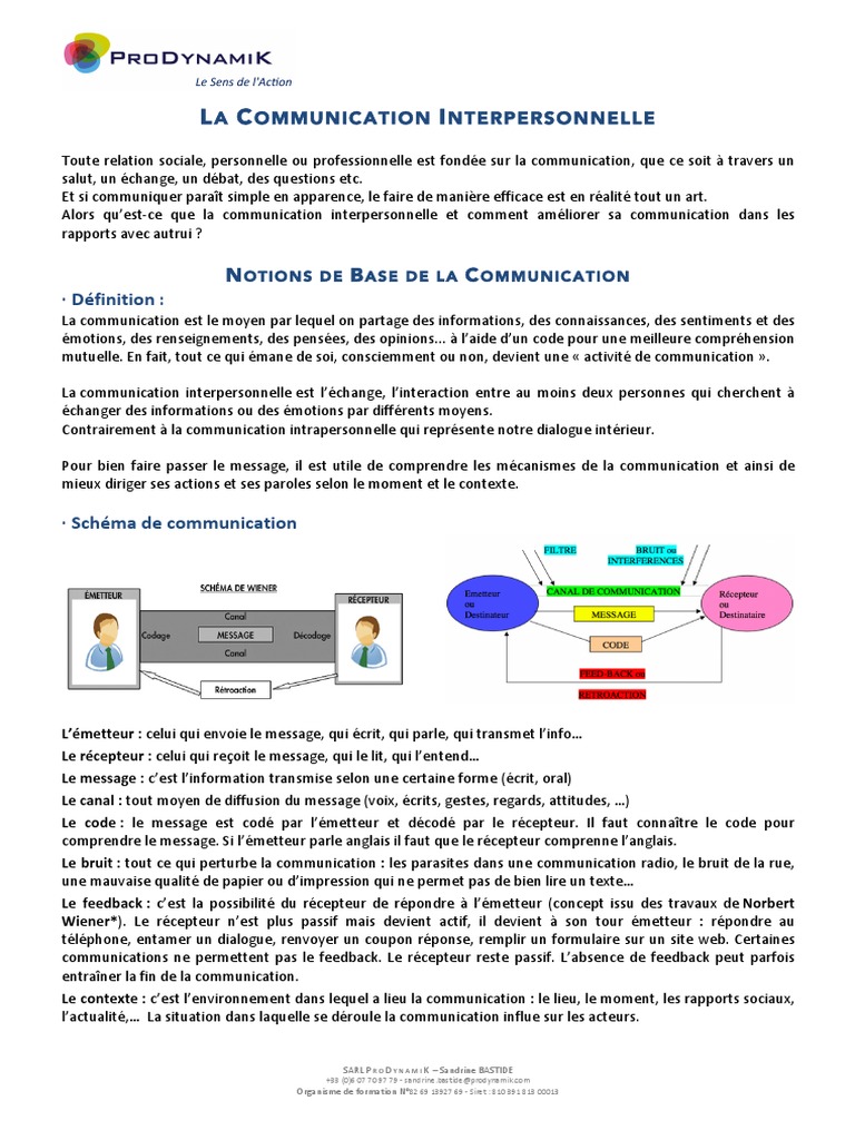 Améliorer la Communication Interpersonnelle | PDF | la communication ...