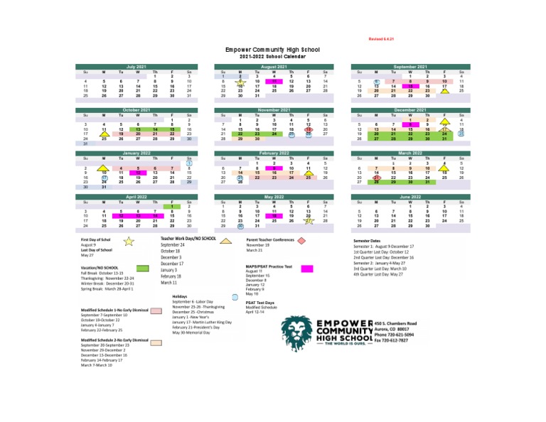 ECHS Calendar SY 20212022 PDF