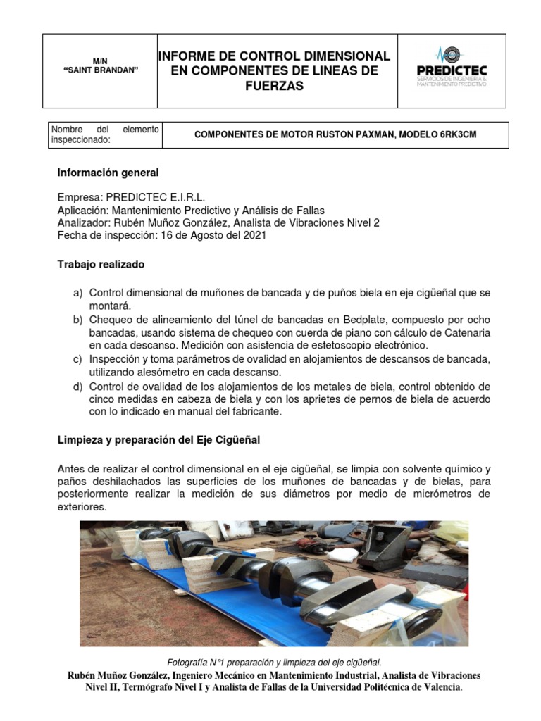 Informe de Control Dimensional en Elementos de Fuerzas de La Nave Saint ...
