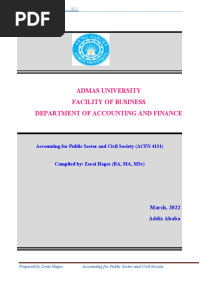 Accounting For Public Sector and Civil Society