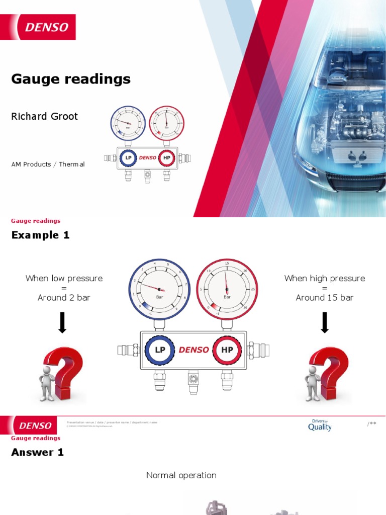 AC Automotive System Gauge Readings PDF Equipment Gases