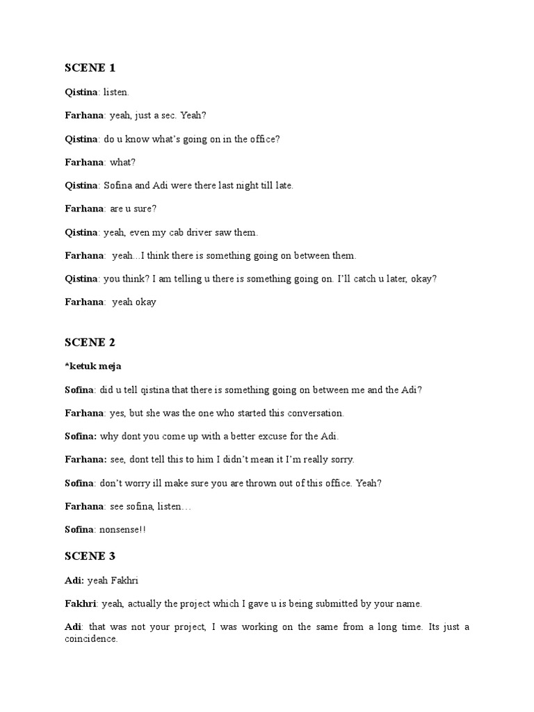 SCRIPT SCENE - Office Politics | PDF | Career & Growth | Self-Improvement