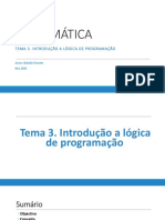 Tema 3. Intródução A Lógica de Programação