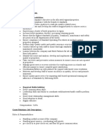 Operations Job Description: Duties/Responsibilities