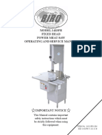 MODEL 1433FH Fixed Head Power Meat Saw Operating and Service Manual