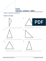 Grade 5 Geometry Classifying Triangles C