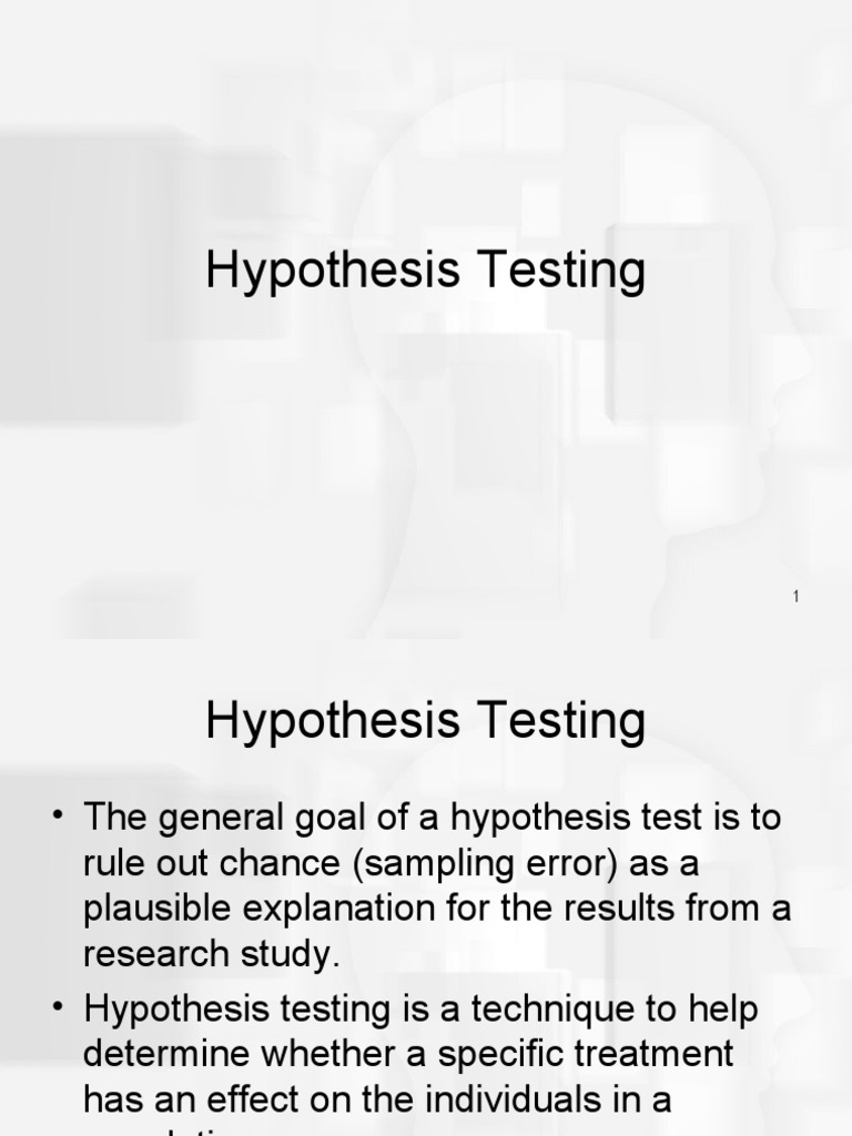 Hypothesis Testing 1 PDF