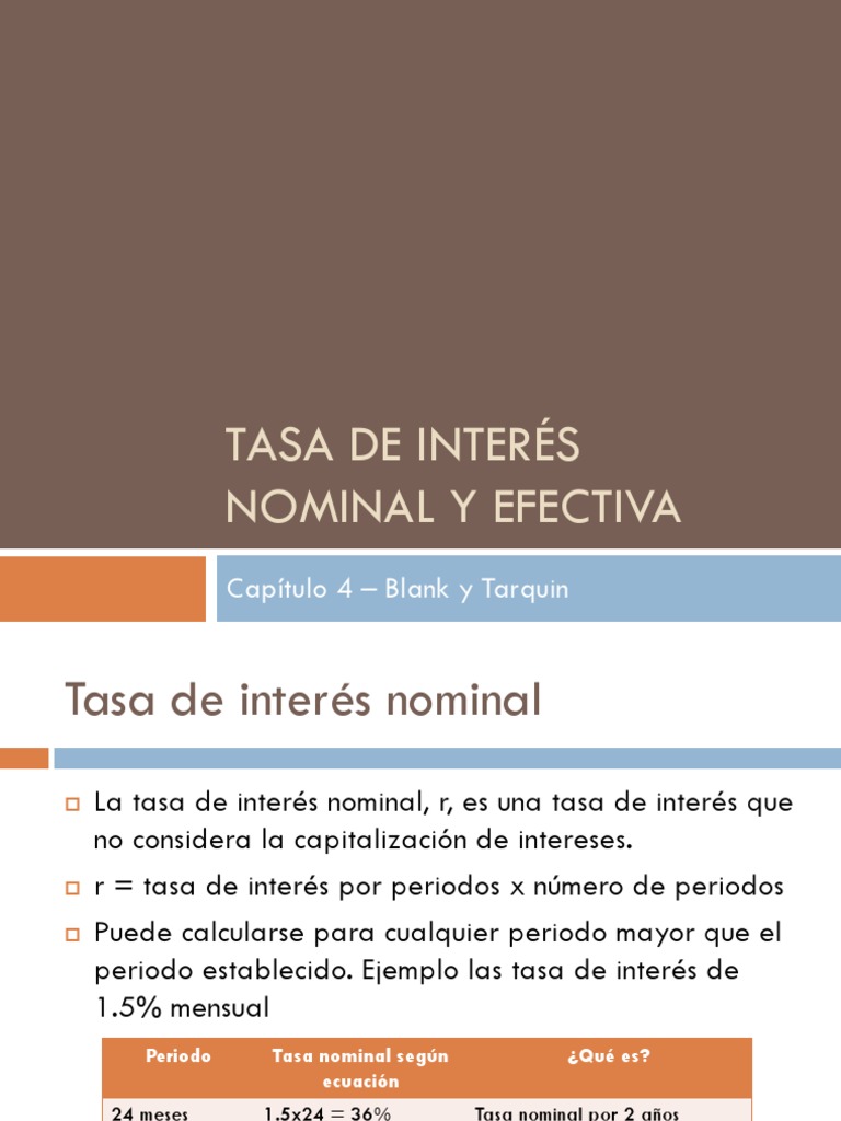 Tasa de Interés Nominal y Efectiva | PDF | Interés | Economía política
