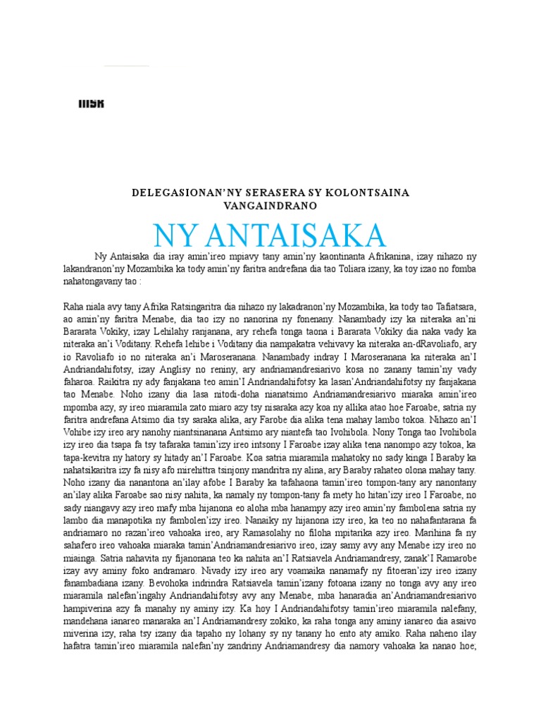Ny Antaisaka PDF