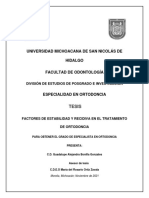 Factores de Estabilidad y Recidiva en El TX de Ortodoncia