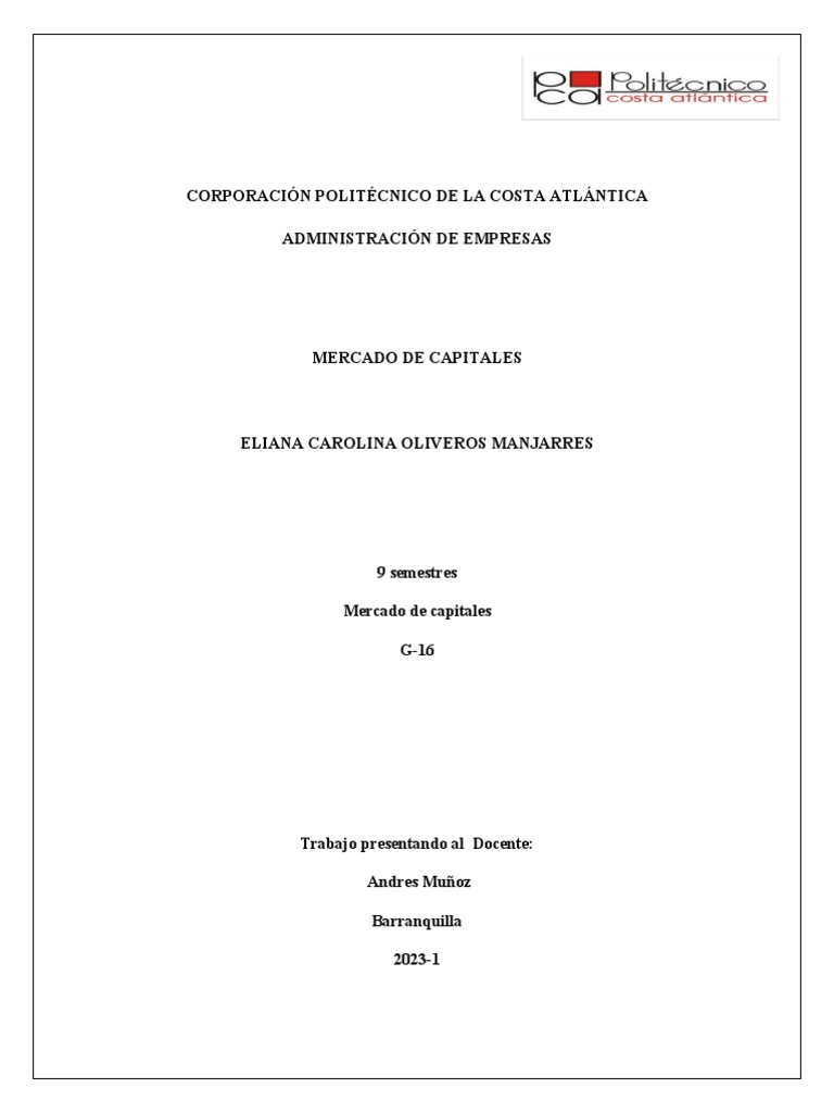 Historia y Estructura del Mercado de Capitales | PDF | Bolsa | Deuda ...