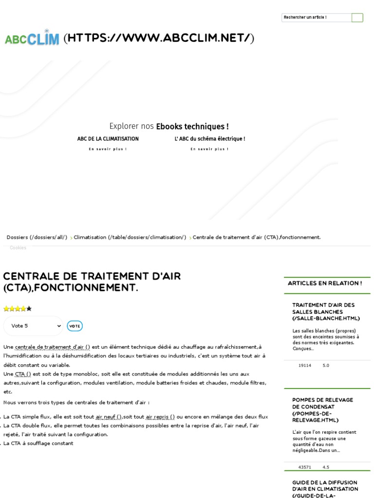 Fonctionnement des centrales de traitement d'air | PDF | Climatisation ...