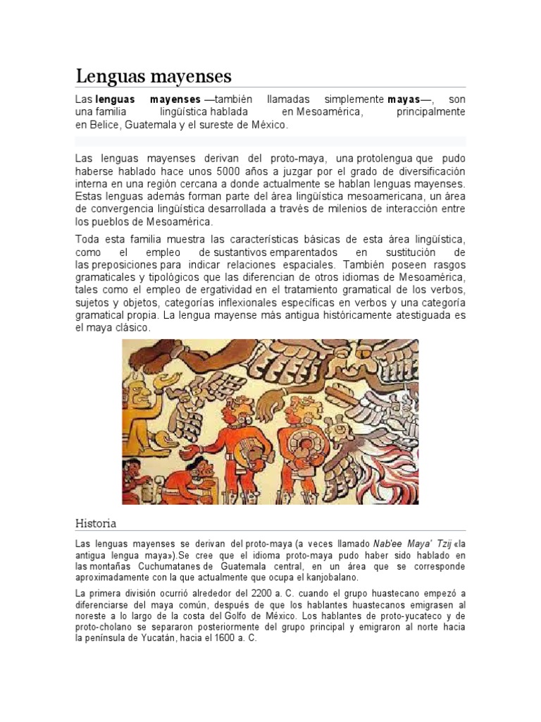 Lenguas Mayenses Descargar gratis PDF Civilización maya Familias