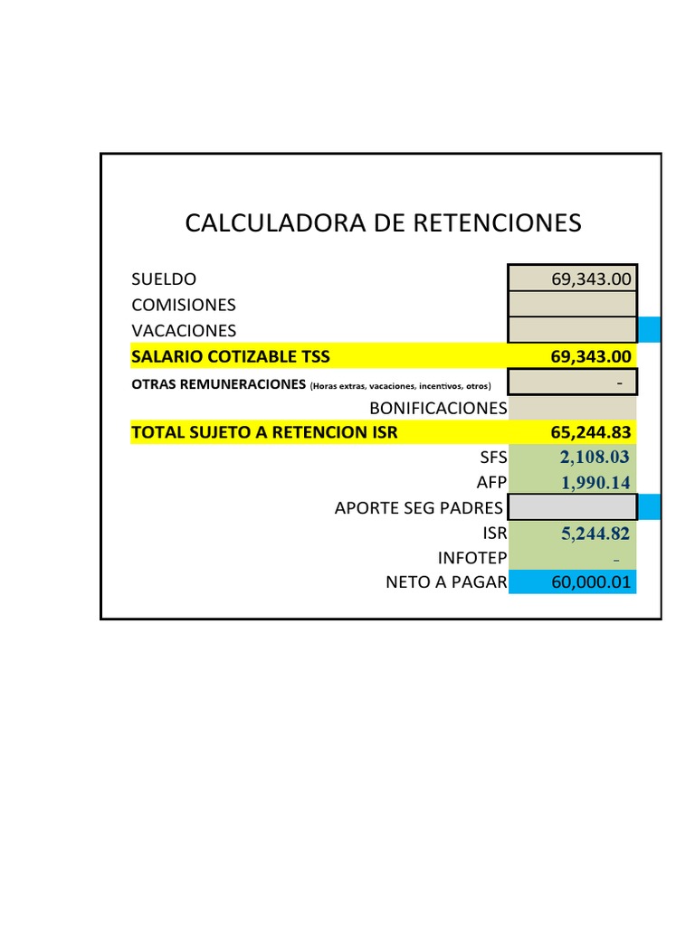 Calculo De Retenciones Por Rendimientos Del Trabajo – QJHBUN