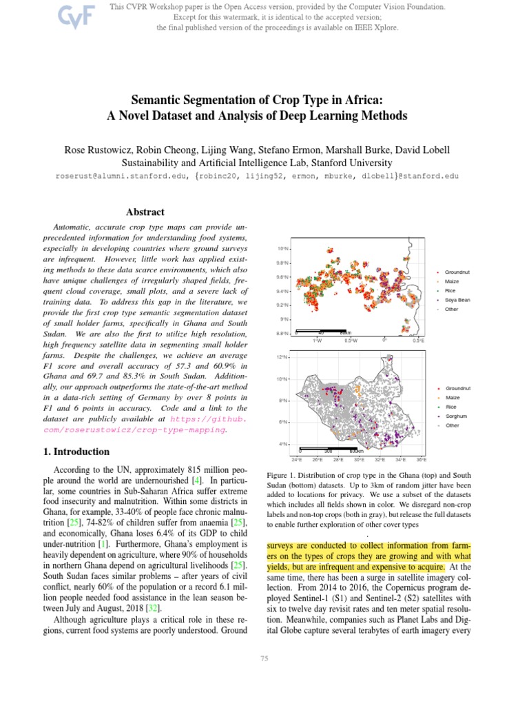 Crop Type Mapping in Africa Using Deep Learning | PDF | Image Segmentation