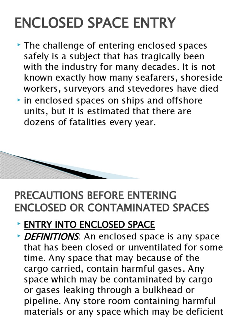 8 Enclosed Space Entry PDF Oxygen Fires