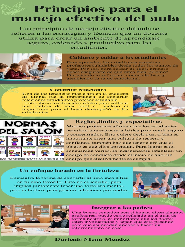 Principios para el Manejo Efectivo del Aula | PDF | Salón de clases ...