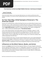 3the American Scholar by Ralph Waldo Emerson - Summary & Analysis - Video & Lesson Transcript