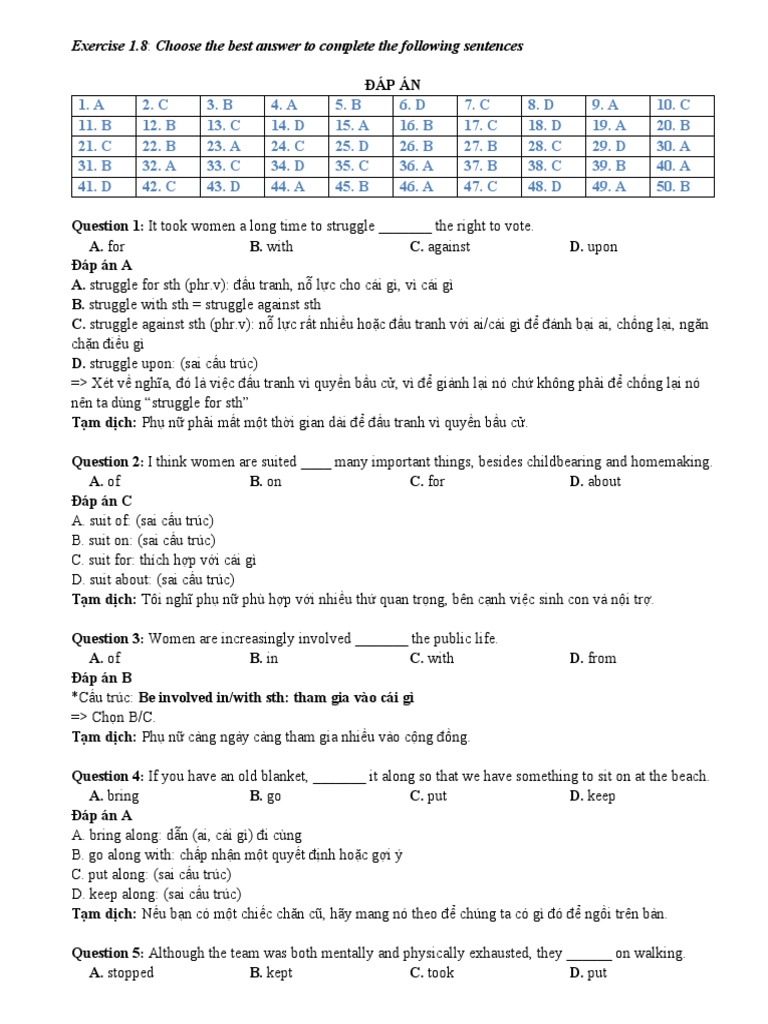 Exercise 1.8 KEY | PDF