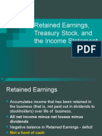 Retained Earnings and Treasury Transactions