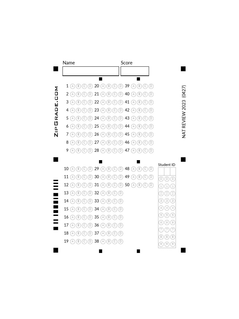 Nat Answer Sheet | PDF