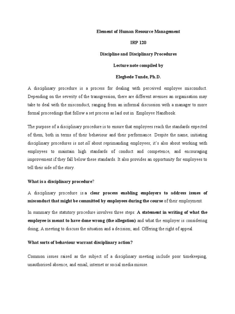 Element of Human Resource Management PDF Human Resource Management