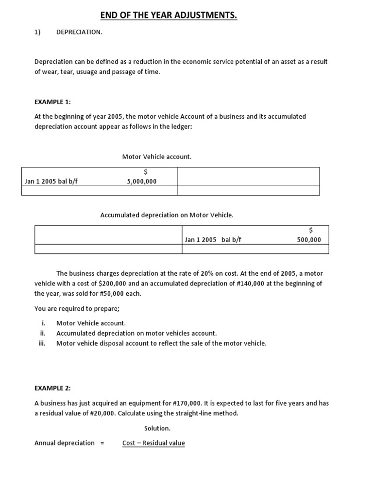 End of the year adjustments pdf