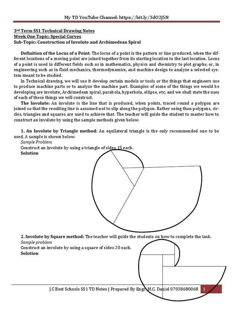 SS1 3rd Term Technical Drawing Notes | PDF | Geometry | Euclidean Geometry