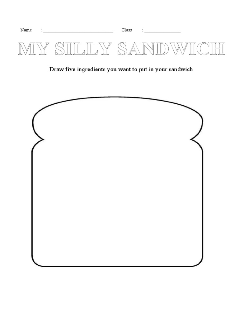 My Silly Sandwich Template PDF