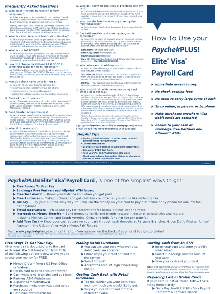 What are some advantages of an Elite Paycheck Plus card?