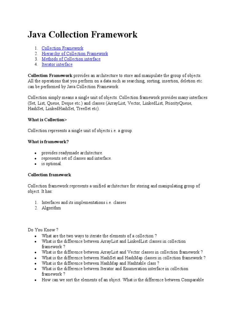 Java Collection Framework | Download Free PDF | Computer Engineering ...