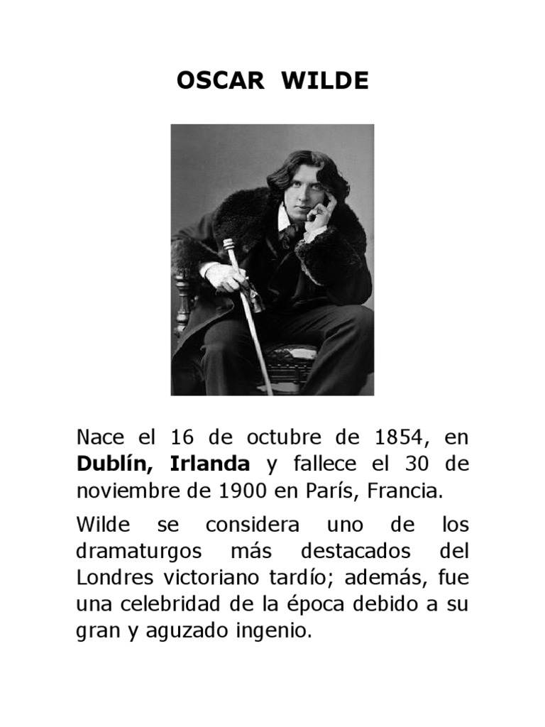OSCAR WILDE Biografía PDF