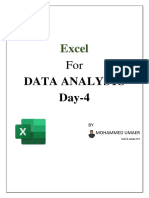 Introduction To Excel For DATA ANALYSTS Day-04