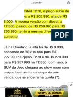 Commander Tem Primeiro Aumento de Preços e Parte de R$ 205.990