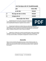 Orçamento de Serviços de Ar Condicionado