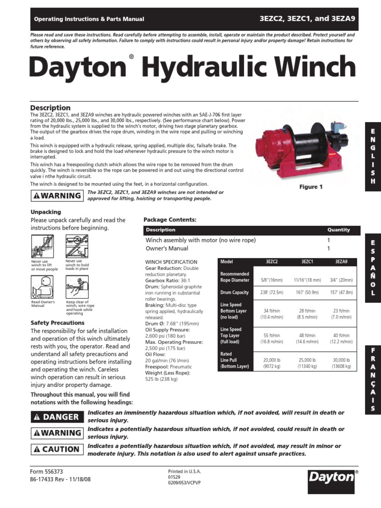 Dayton Hydraulic Winch | PDF