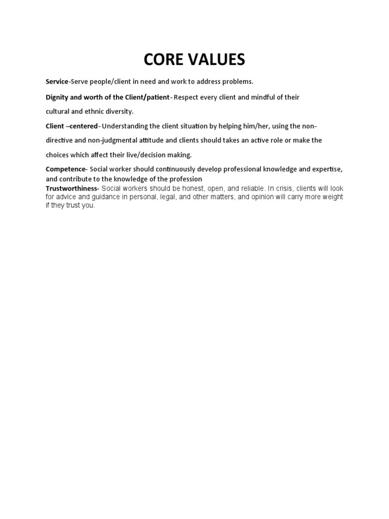 Core Values PDF
