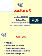 Introduction To R: Arin Basu MD MPH Dataanalytics