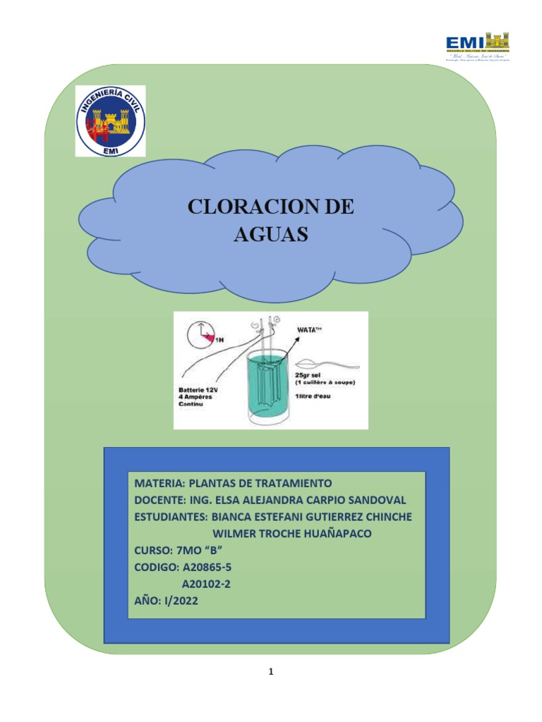 CLORACION_PLANTAS DE TRATAMIENTO | PDF | Agua | Cloro